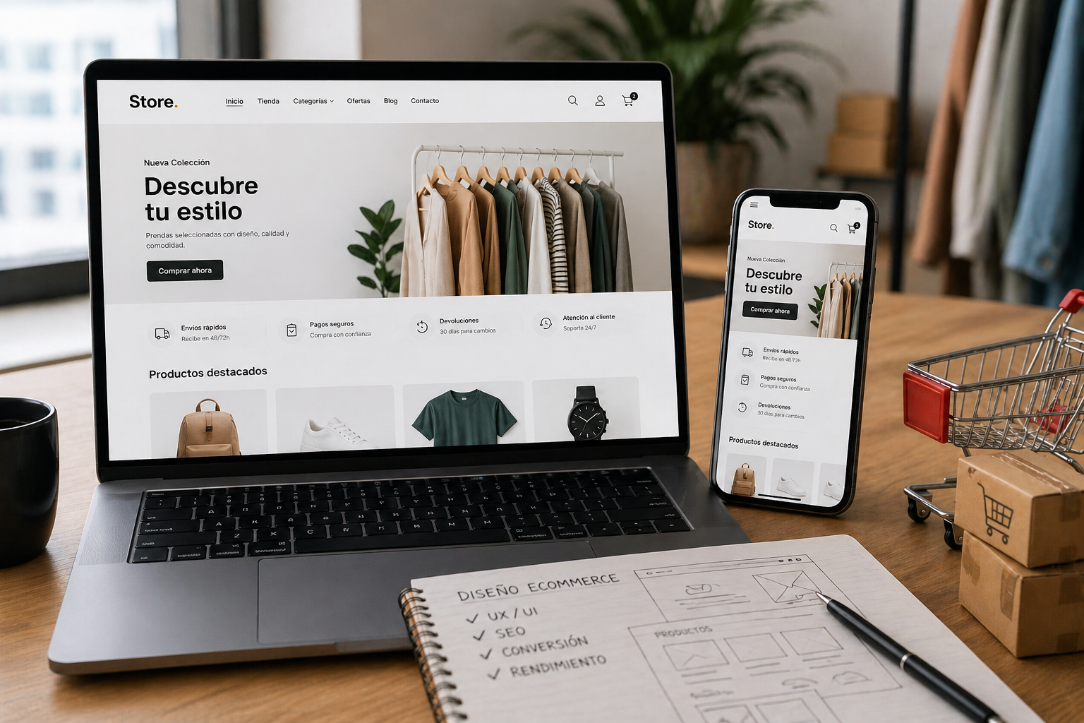 El diseño de tiendas online se ha consolidado como un factor decisivo en el éxito de los negocios digitales, especialmente en un contexto donde el comercio electrónico sigue creciendo de forma sostenida. El diseño de tiendas online se ha consolidado como un factor decisivo en el éxito de los negocios digitales, especialmente en un contexto donde el comercio electrónico sigue creciendo de forma sostenida.
