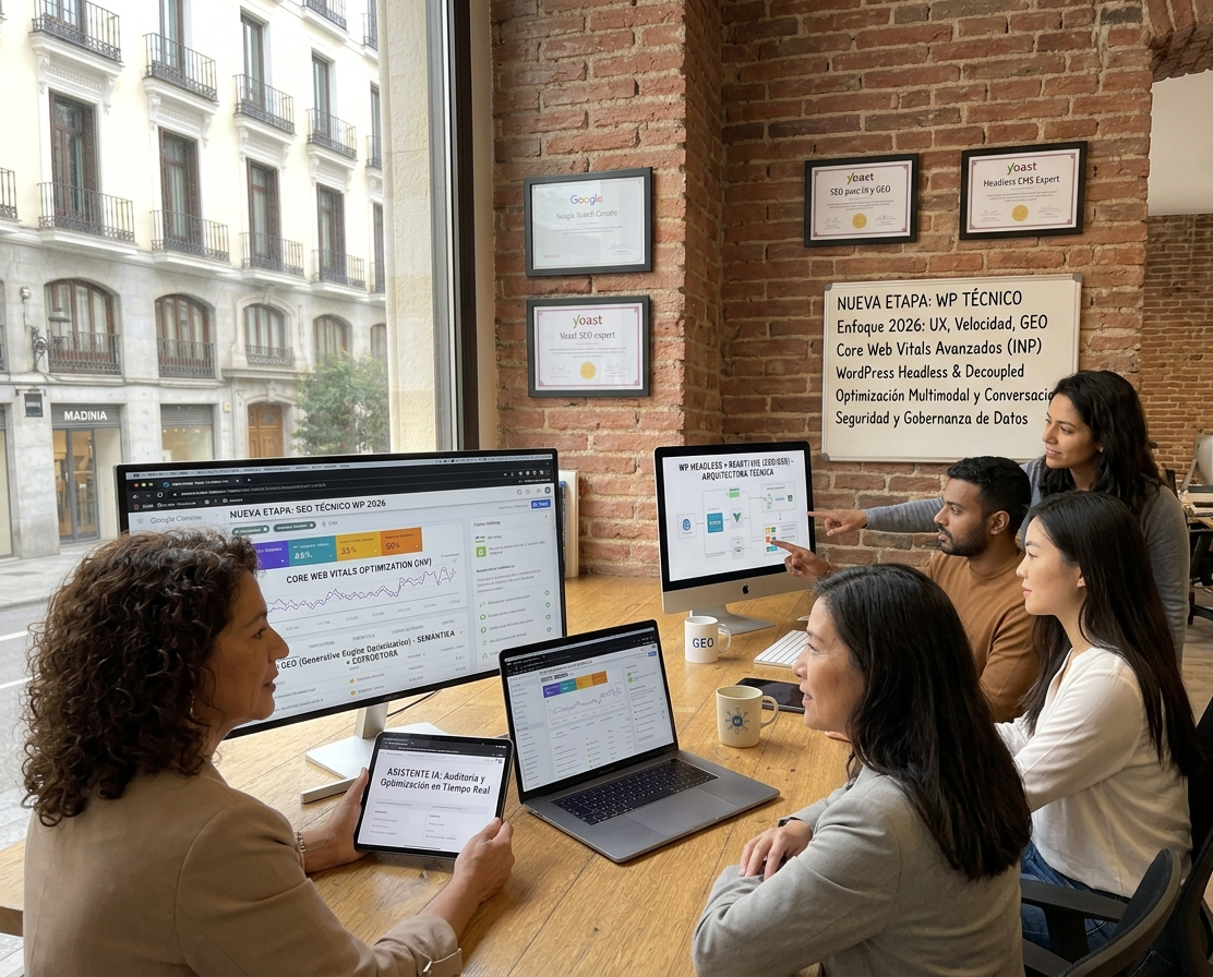 El futuro del SEO técnico en WordPress El futuro del SEO técnico en WordPress está marcado por una evolución constante hacia la optimización avanzada, donde la velocidad, la estructura y la experiencia del usuario se han convertido en factores decisivos. En 2026, el SEO técnico WordPress 2026 y posicionamiento web avanzado ya no se centra únicamente en ajustes básicos, sino en la integración completa de rendimiento, accesibilidad y arquitectura web. El objetivo principal del SEO técnico en WordPress y optimización web profesional es garantizar que los sitios sean rápidos, eficientes y perfectamente rastreables por los motores de búsqueda.